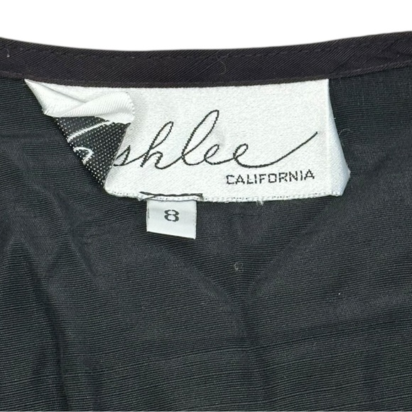 Ashlee California Vintage Black Ruffle Tiered Button Front Dress - Size 8 - Picture 2 of 5